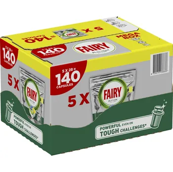 Tableta do myčky Kapsle do myčky Fairy All In One Citronové 140 ks