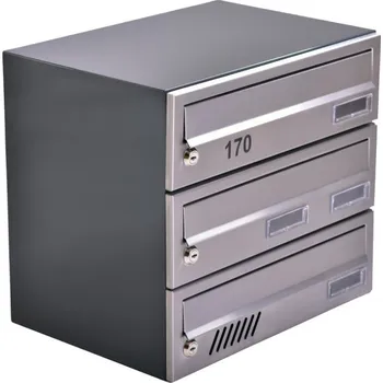 Železářství M37 N modulová schránka Stříbrná 3ks jmenovka + perforace