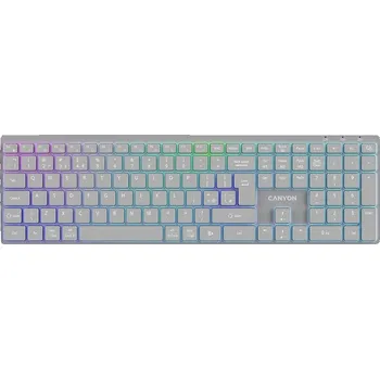 Klávesnice CANYON bezdrátová klávesnice HKB-W11 EN/CS RGB šedá CNS-HBTK11G-CS