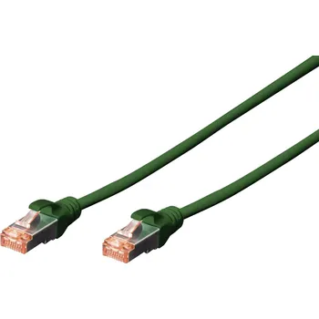 Datový kabel Digitus DK-1644-050/G RJ45 síťové kabely, propojovací kabely CAT 6 S/FTP 5.00 m zelená bez halogenů, kroucené páry , s ochranou, samozhášecí 1 ks