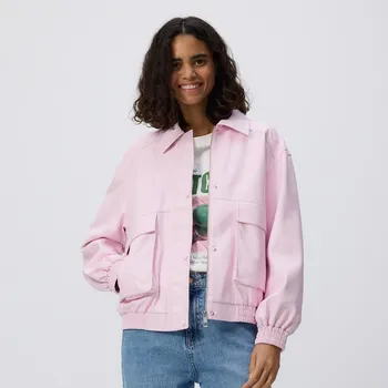 Dámský kabát Reserved - Bomber bunda z umělé kůže - růžová - YT971-30X - YT971-30X-XXL