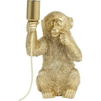 Lampička Zlatá stolní lampa s opičkou Monkey S - 20*19*34 cm/40W