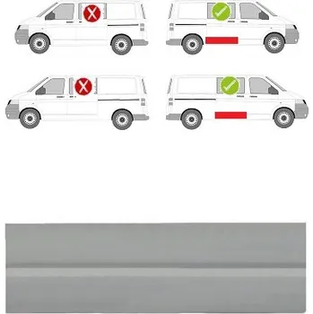 Prah karosérie Opravný plech posuvných dveří pravý VOLKSWAGEN TRANSPORTER /MULTIVAN (T5), 04.03-10.09, VOLKSWAGEN TRANSPORTER /MULTIVAN (T5), 10.09-.15