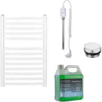 Radiátor CERANO - Koupelnový elektrický radiátorový set Paolo - 600W - bílá matná - 850x550 mm