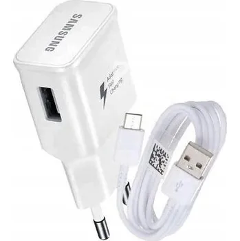 Síťová nabíječka Samsung s microUSB kabelem 1 m, bílá, Quick Charge 2.0