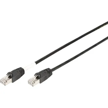 Datový kabel Digitus DK-1644-050/BL-OD RJ45 síťové kabely, propojovací kabely CAT 6 S/FTP 5.00 m černá odolné proti UV záření, kroucené páry 1 ks