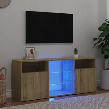 Televizní stolek VidaXL TV stolek s LED osvětlením, dub sonoma, 120x30x50 cm