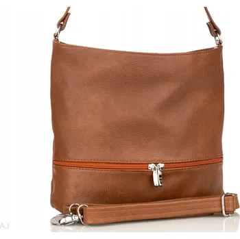 Kabelka Skorzanepolskie.pl kabelka z pravé kůže hnědá