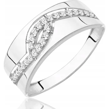 Prsten STŘÍBRNÝ PRSTÝNEK 925 PRSTEN FALA S KAMENY KONKRÉTNÍ VEL. 16