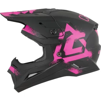 Helma na motorku Přilba Cross Cup 2 Crew Junior, CASSIDA, dětská (černá matná/růžová fluo) 2026 XL (53 cm)
