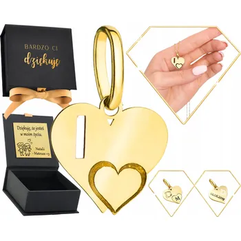 Přívěsek Zlatý přívěsek s písmenem I a srdcem + gravírování