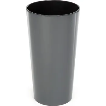 Květináč Plast Květináč šedý Lamela 26 cm x 14 x 26 cm