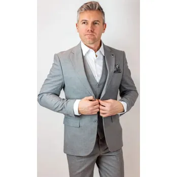Pánský oblek Frappoli 6176 3dílný šedý