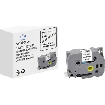 Tiskárna štítků páska do štítkovače Renkforce RF-LT-BTZe251 kompatibilní náhradní Brother TZe-251 24 mm Barva pásky: bílá Barva písma: černá 8 m