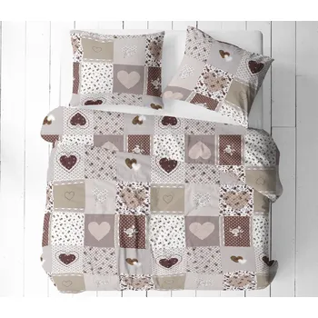 Povlečení Podpěrová s.r.o. Bavlněné povlečení PATCHWORK perníkový Velikost: 140x200 cm (1 ks), 70x90 cm (1 ks)