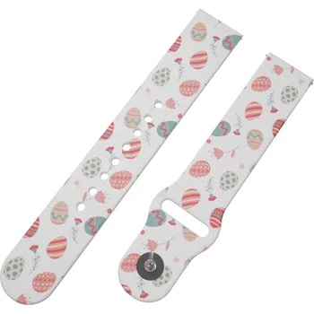 Chytré hodinky Strapido VAJÍČKA A KYTIČKY řemínek 20 mm