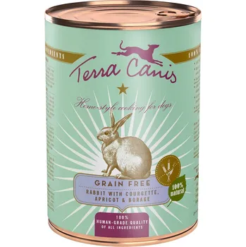 Krmivo pro psa Terra Canis Grain Free konzerva Králík s cuketou, meruňkou a saturejkou 400 g