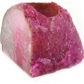 Svícen Achát růžový svícen 692g z Brazílie