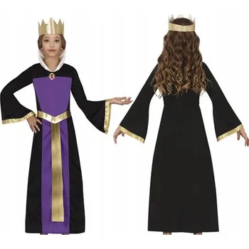 Karnevalový kostým KOSTÝM MALÁ ZLÁ KRÁLOVNA PROTIVNÁ PŘEVLEK KOSTÝM HALLOWEEN KARNEVAL 128