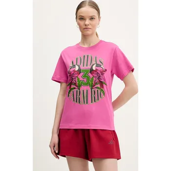 Pánská móda Bavlněné tričko adidas x Farm Rio KD4640 růžová 30X, vel. S