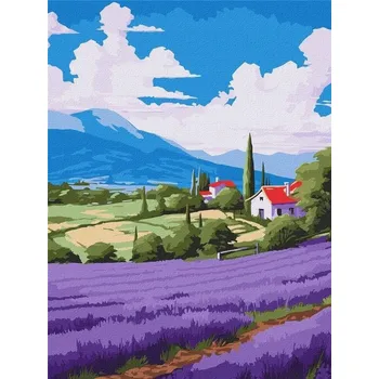 Obraz MALOWANKI ANTYSTRESOWE Dla Dorosłych Po NUMERKACH - Lawendowe przestrzenie