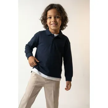 Sinsay - Polo tričko s dlouhým rukávem - námořnická modrá - 571DN-59X - 571DN-59X-116