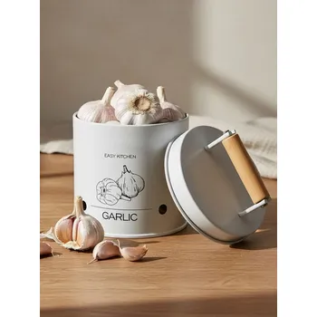 Dóza na potraviny Sinsay - Kovová dóza na česnek s víčkem - bílá - 239HO-00X - 239HO-00X-ONE
