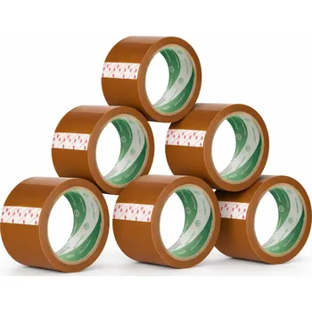 Lepicí páska SILNÁ BALICÍ PÁSKA 48mm 50m – 6 ks HNĚDÁ PRO BALÍKY ZÁSILEK BALENÍ