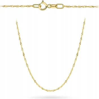 Řetízek ZLATÝ DÁMSKÝ ŘETÍZEK 585 SINGAPUR 42 CM ELEGANTNÍ VZOR, LESKLÝ