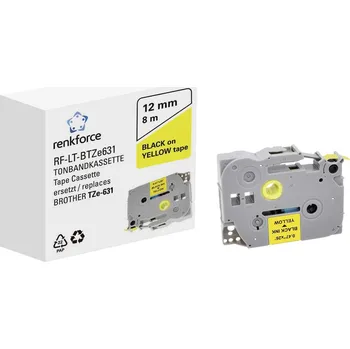 Tiskárna štítků páska do štítkovače Renkforce RF-LT-BTZe631 kompatibilní náhradní Brother TZe-631 12 mm Barva pásky: žlutá Barva písma: černá 8 m