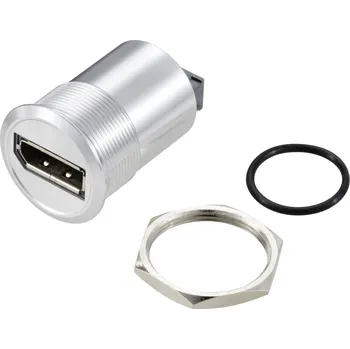 Elektrická zásuvka TRU COMPONENTS TC-11980476 Zásuvka panelového adaptéru DisplayPort 1,2 zásuvka DisplayPort - zásuvka DisplayPort stříbrná Množství: 1 ks