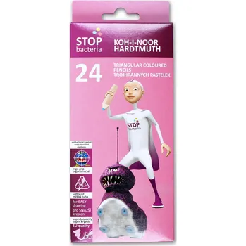 Set školních potřeb souprava tužek pastelových 3HR TR 7 3194 N 24 STOP BACTERIA