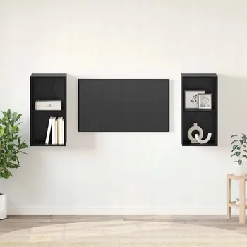 Televizní stolek Sada TV skříněk, 2 ks, Černý dub, 37 x 37 x 72 cm
