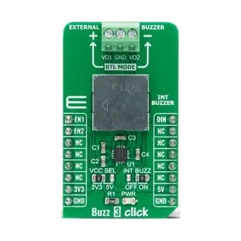 Vývojová deska Vývojová deska, pro použití s: PAM8904, klasifikace: Modul převodníku Buzz 3 Click MikroElektronika