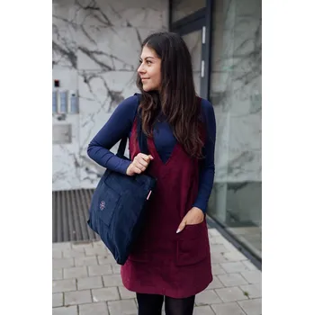 Kabelka Manšestrová taška Shopper tmavě modrá