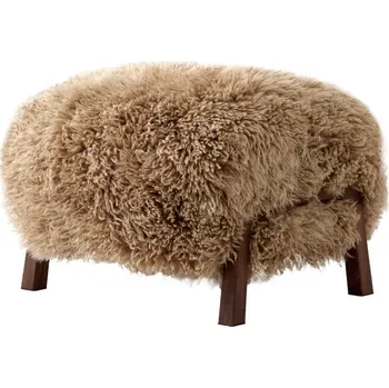 Otoman &Tradition Pouf Wulff ATD3, walnut/sheepskin Honey