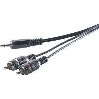 Audio kabel SpeaKa Professional SP-1300904 cinch / jack audio kabel [2x cinch zástrčka - 1x jack zástrčka 3,5 mm] 5.00 m šedá