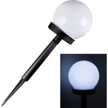 Venkovní osvětlení Solární zahradní lampa KOULE PVC 10 cm zapichovací LED, studená bílá