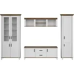 KENDY NEW obývací stěna, bílá alpská/dub sterling/bílá mat