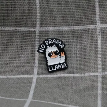 Pinarna.cz - Odznáček No drama llama / Lama žádné drama - bílá