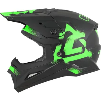 Helma na motorku Přilba Cross Cup 2 Crew Junior, CASSIDA, dětská (černá matná/zelená fluo) 2026 XL (53 cm)