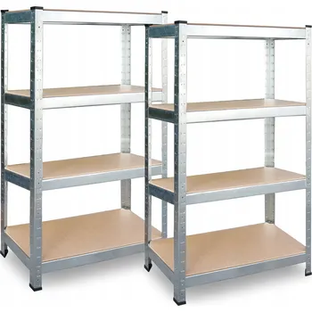 Dílenský regál Kovový regál do skladu, sada 2 ks, 150 x 75 x 30 cm Plonos PL-700