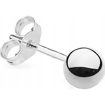 Náušnice STŘÍBRNÝ DÁMSKÝ NÁUŠNICE ryzost 925 Leštěná Kulička Kruh 4mm