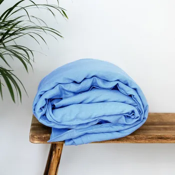 Povlečení TULULUM Lněný povlak na přikrývku COMFORT BABY BLUE Rozměr přikrývky: 140 x 200 cm