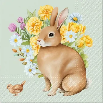Papírový kapesník Paw Ubrousky PAW Dekor L (20ks) Festive Bunny Print 616333