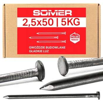 Hřebík Stavební hřebíky černé hladké 2,5x50mm LOŽNÉ (5kg) SOMER Hřebík Kulaté