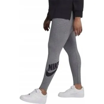 Dámské oblečení VEL. 2XL NIKE Dámské legíny s vysokým pasem, bavlněné, šedé, posilovna