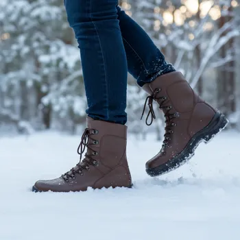 Dámská zimní obuv Samelin Zimní kotníkové boty 739 Winter Dark Brown - obuv prověřená armádou-39