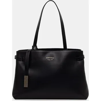 Kabelka Kožená kabelka Emporio Armani EW003828.AF22783 černá 99X, vel. ONE SIZE