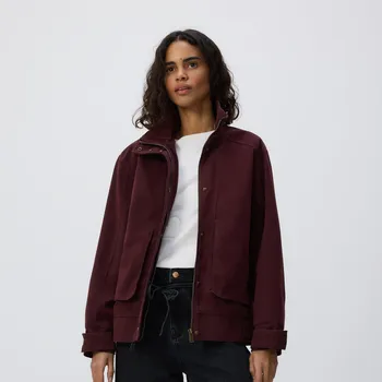 Dámský kabát Reserved - Bunda z umělého semiše - bordó - 486IA-53X - 486IA-53X-XL